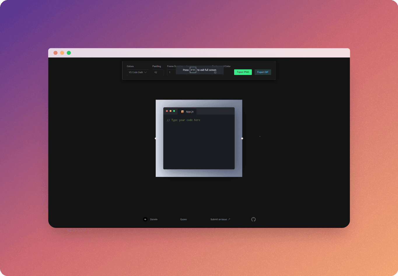 Darwin screenshot